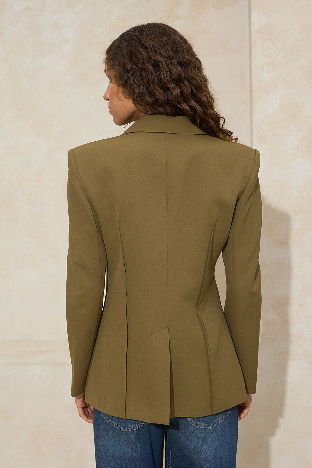 Haki Fitted/Vucuda Oturan Dokuma Astarl? Vatkal? Blazer Ceket TWOSS26BC00008 - Trendyolmilla фото 6