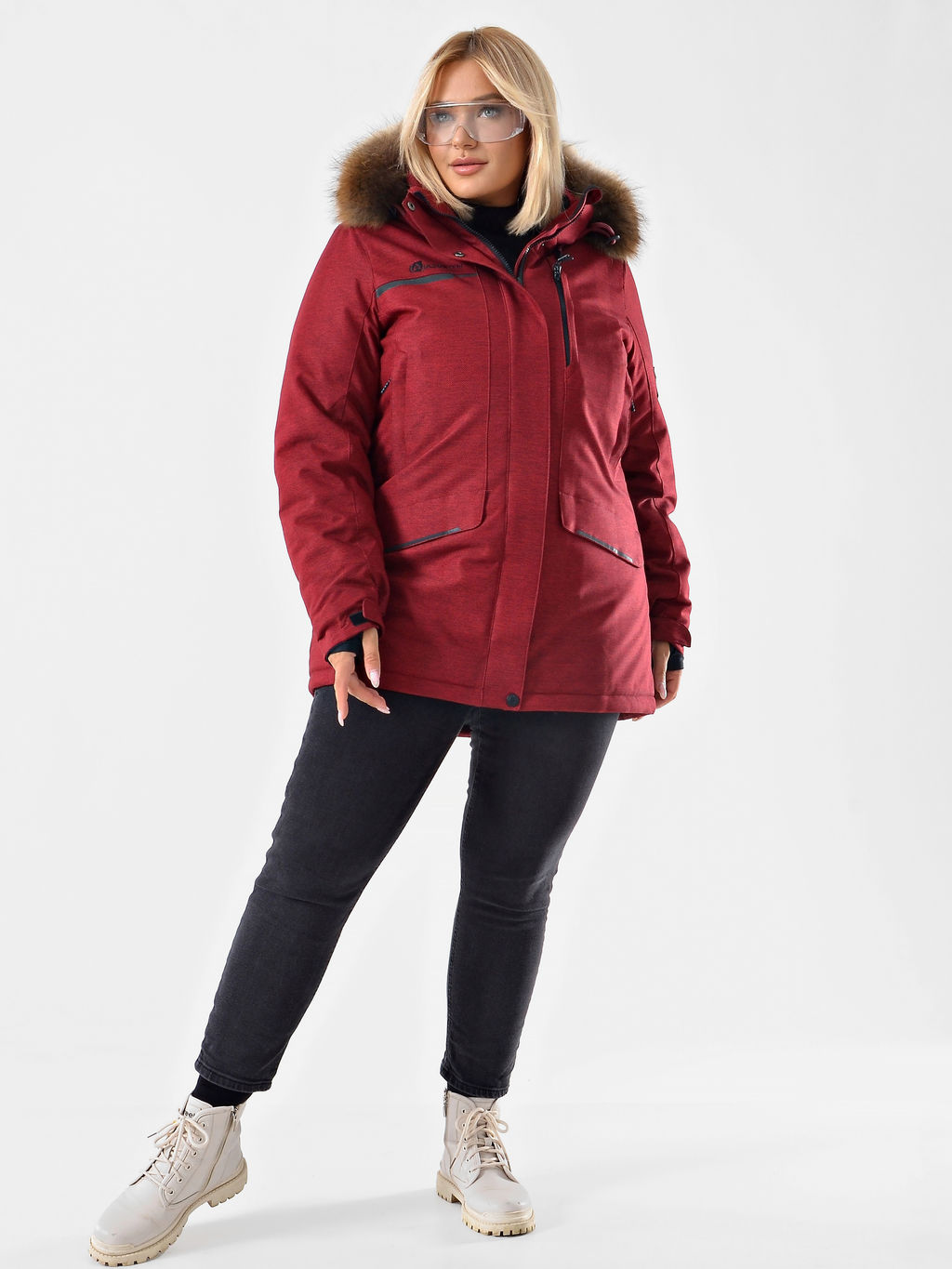 Женская городская парка / куртка Azimuth В 221/21864-1_77 Бордовый (БР)  фото 16