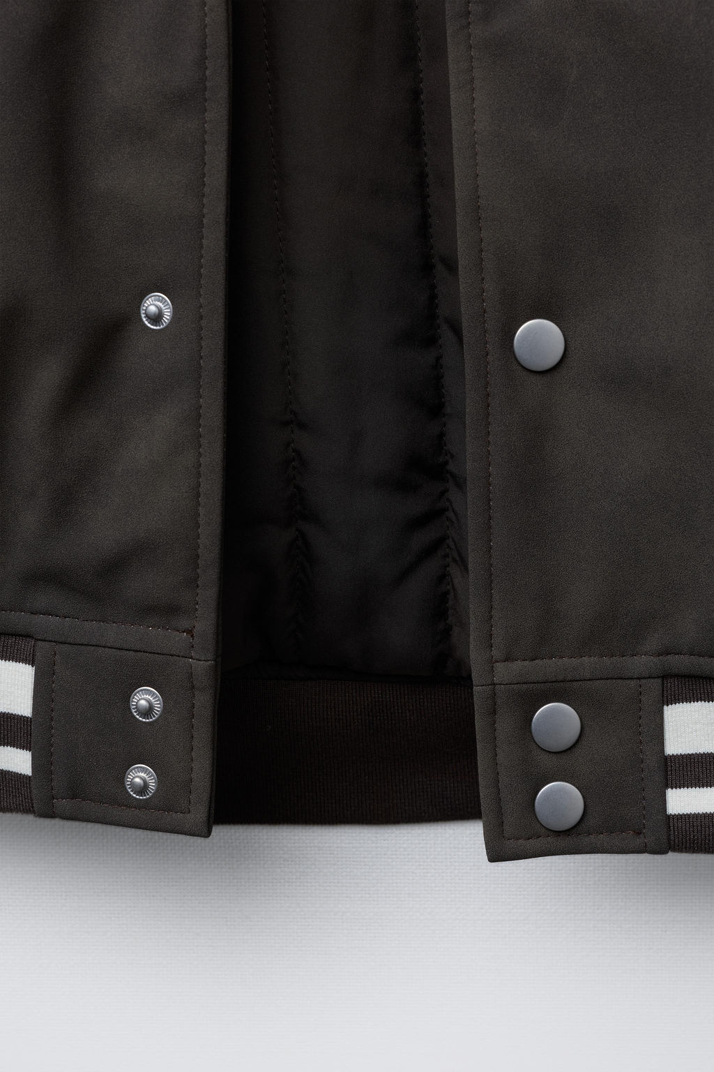 BOMBER JACKET WITH HOODIE AND FAUX LEATHER SLEEVES - Zara фото 9