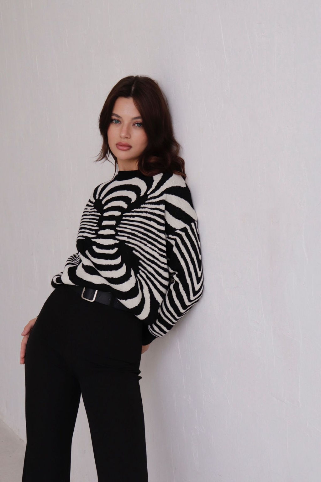 10446 Джемпер чёрно-белый - Martichelli фото 47