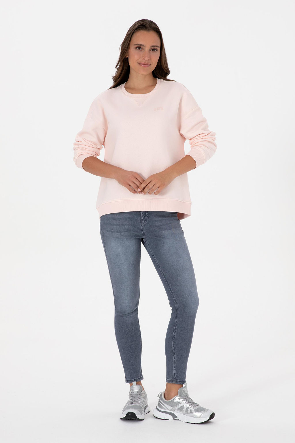 Kad_n A__k Pembe _ardonlu Bisiklet Yaka Basic Sweatsh_rt - U.s. polo assn фото 4