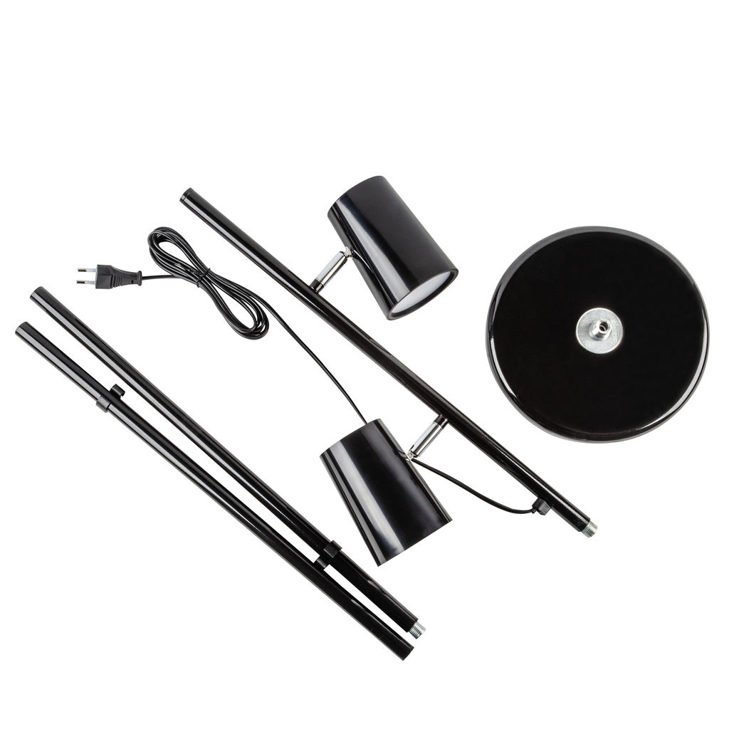 ULM-T600 2х6W/4500K/DIM BLACK Торшер напольный светодиодный, 2х6W. Сенсорный выключатель. Диммер. Черный. ТМ Uniel