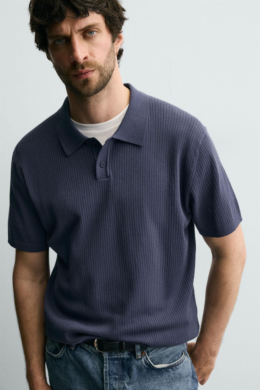 RIB KNIT POLO SHIRT - Zara фото 13