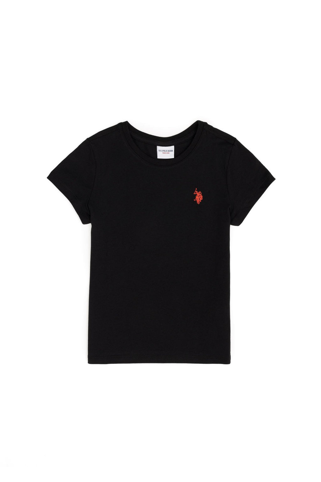 U. S. Polo Assn / Черная базовая футболка с круглым вырезом для мальчиков