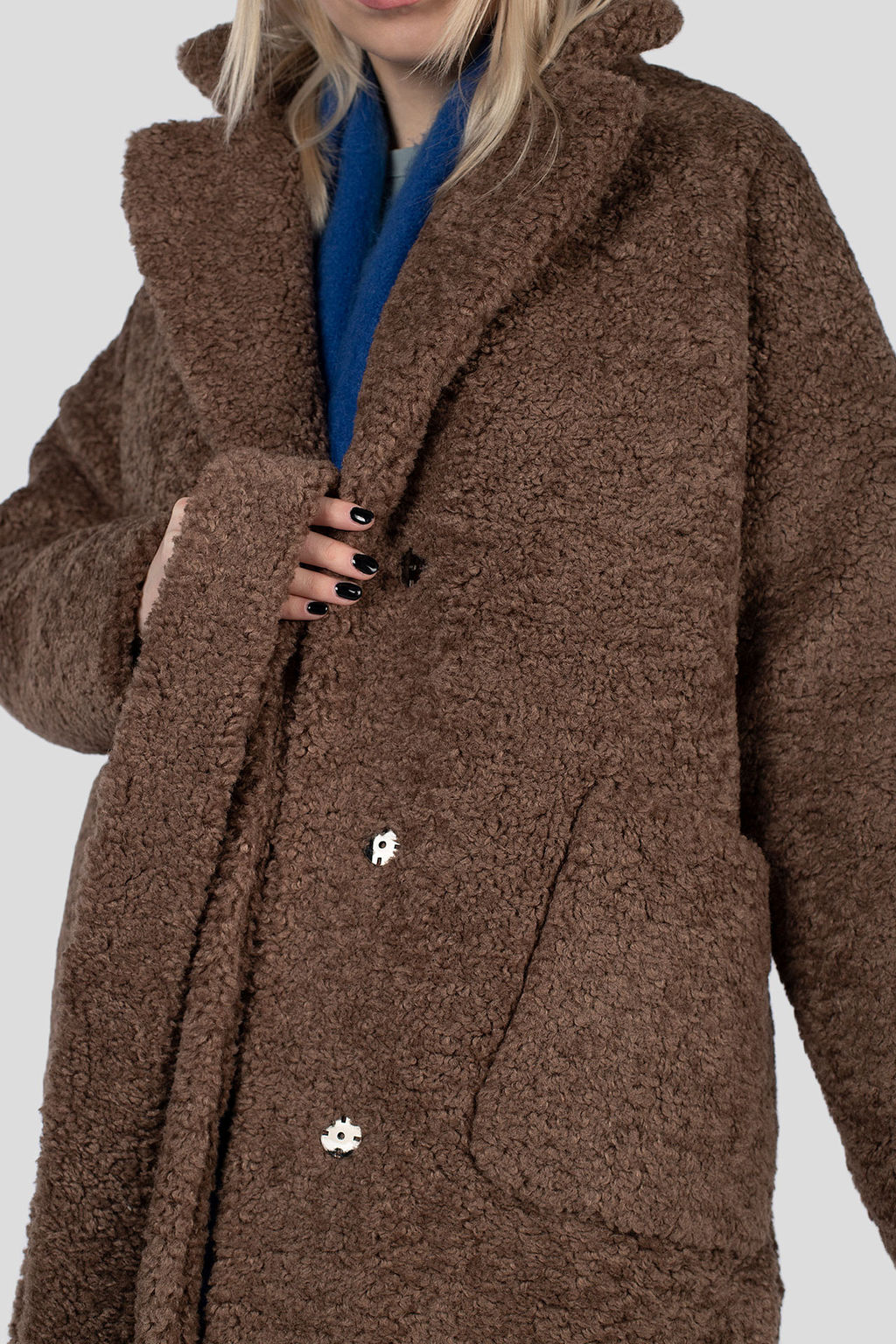 02-3195 Пальто женское утепленное (пояс) - El podio фото 9