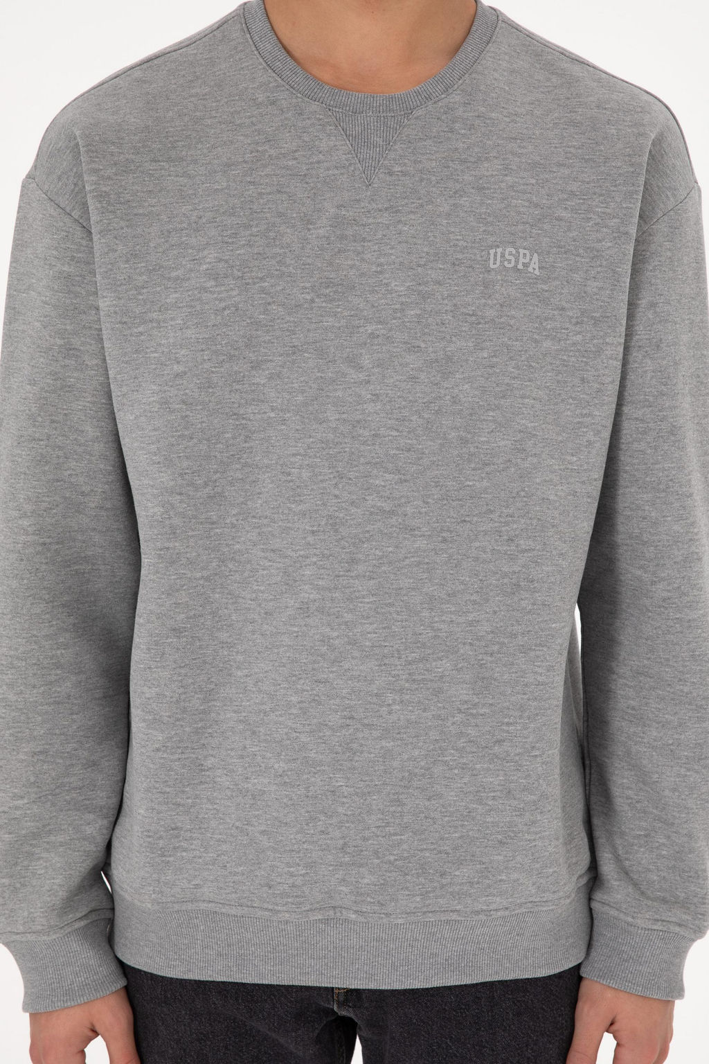 Мужской серый меланжевый базовый свитшот Неожиданная скидка в корзине