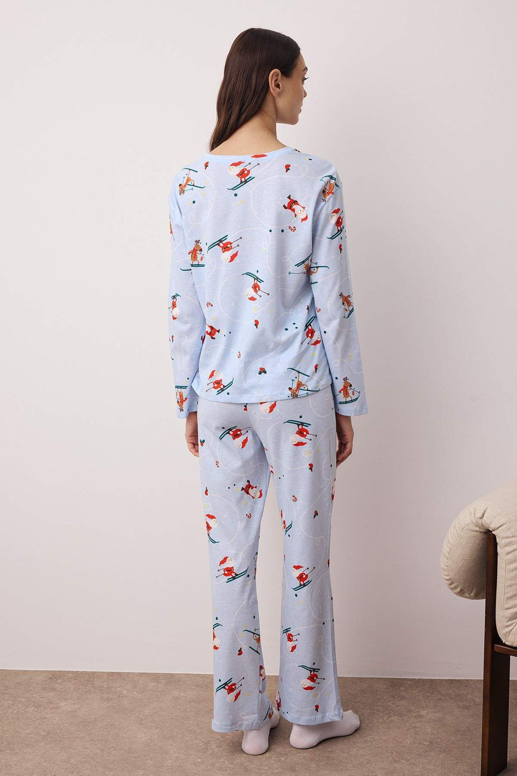 Mavi Y?lbas? Desenli Orme Pijama Tak?m? THMAW26PT00055 - Trendyolmilla фото 4