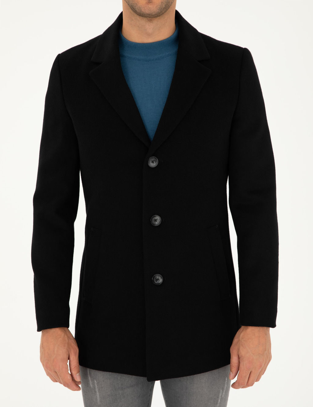 Siyah Ekstra Slim Fit Y_n Kar___ml_ Ka_e Kaban - Pierre cardin фото 7
