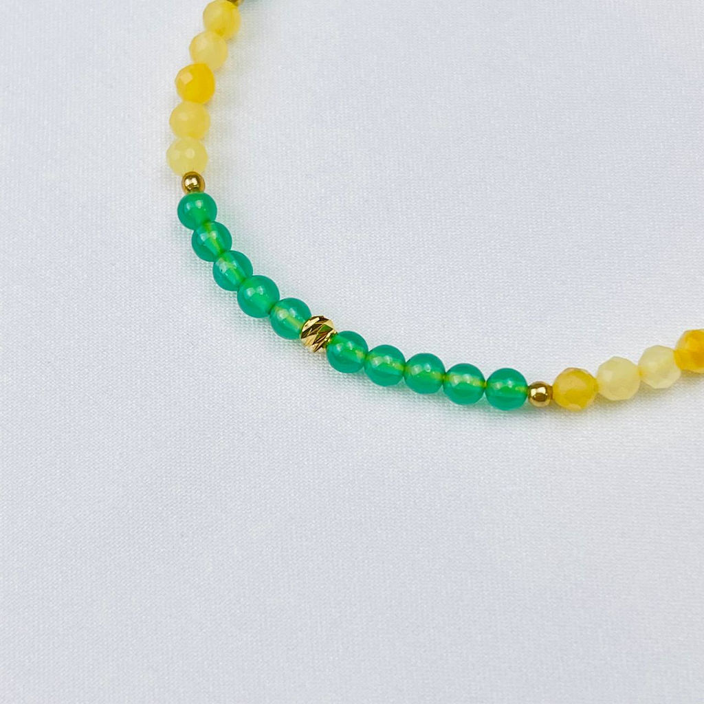 Браслет из Кварца и Агата тон. 17 см +