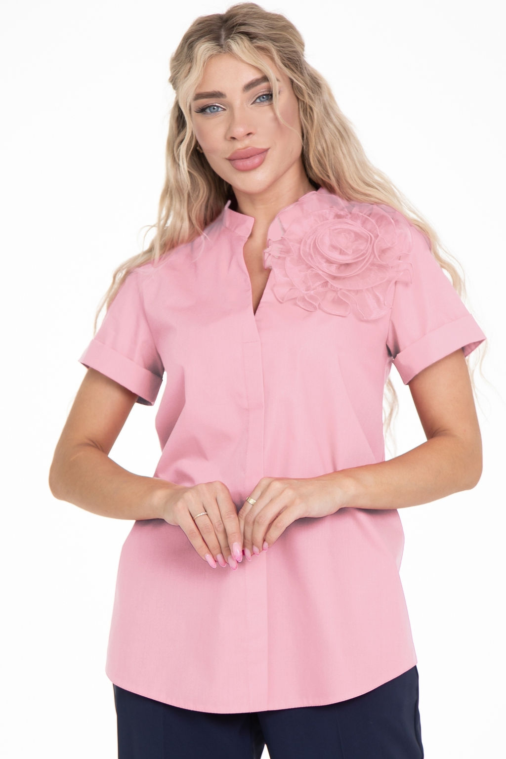 Блуза Нежность (коттон, пудра)