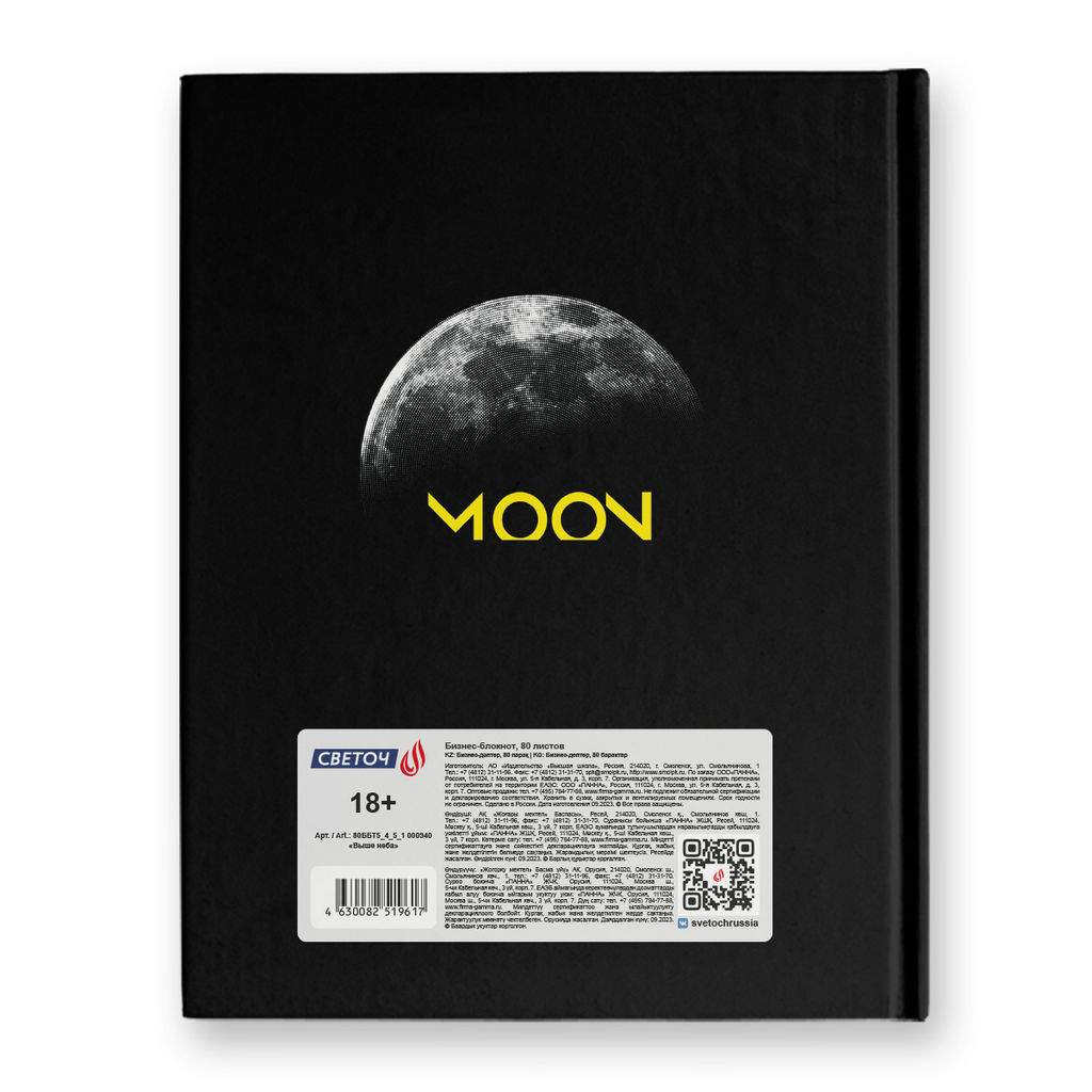 Светоч Бизнес-блокнот, глянцевая ламинация, 80ББТ5_4_5_1 A5+ 80 л. 22 шт. клетка Выше неба 000940