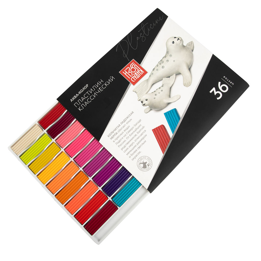 Аква-колор Изостудия Пластилин классический IZO-MC36 720 г ( в картонной упаковке ) 36 цв  фото 5