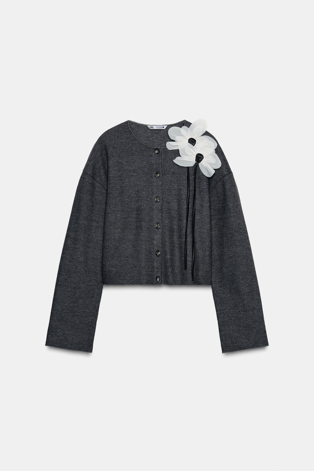 FLORAL RIBBED CARDIGAN - Zara фото 4