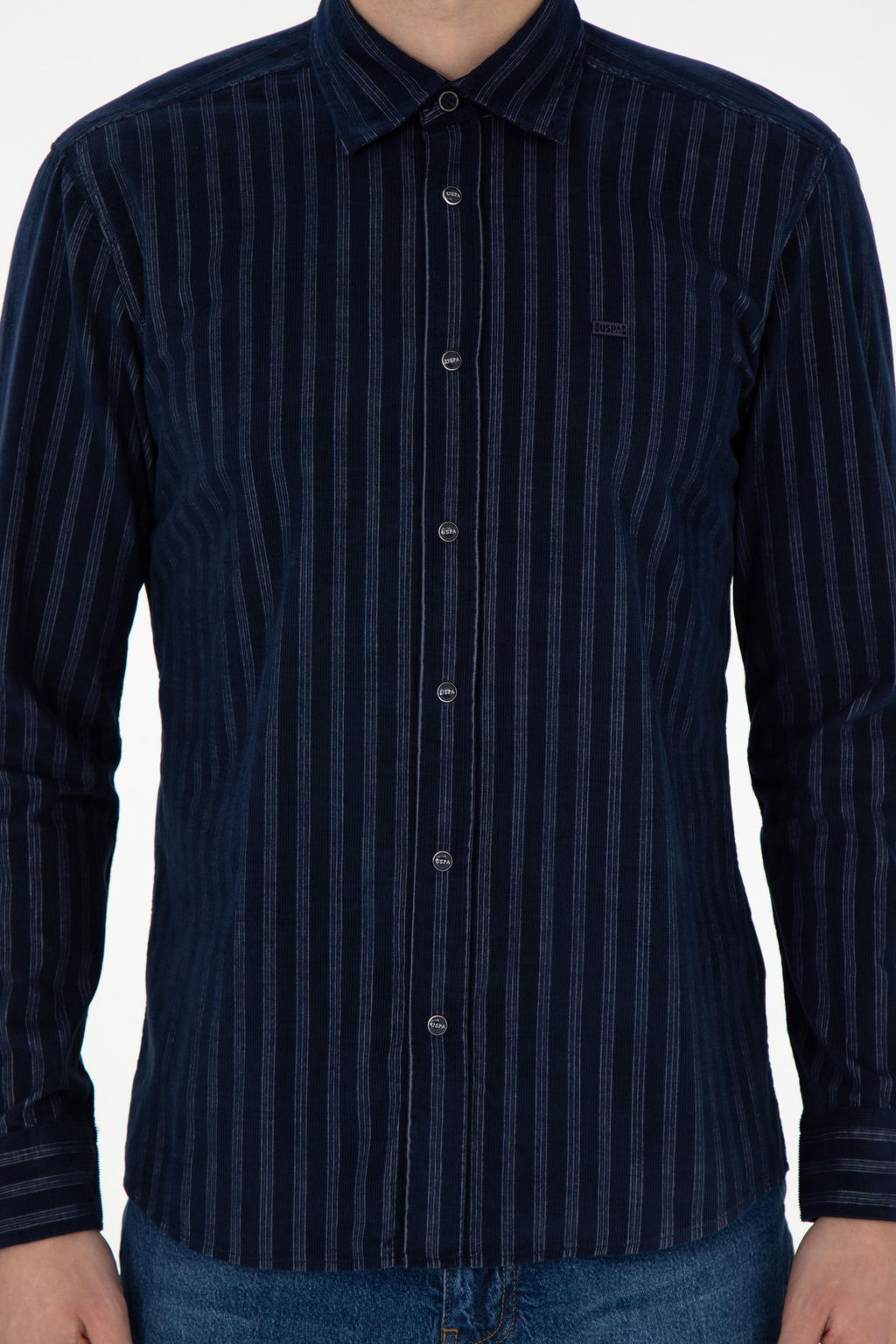 Мужская темно-синяя рубашка с длинным рукавом Неожиданная скидка в корзине - U.s. polo assn фото 6