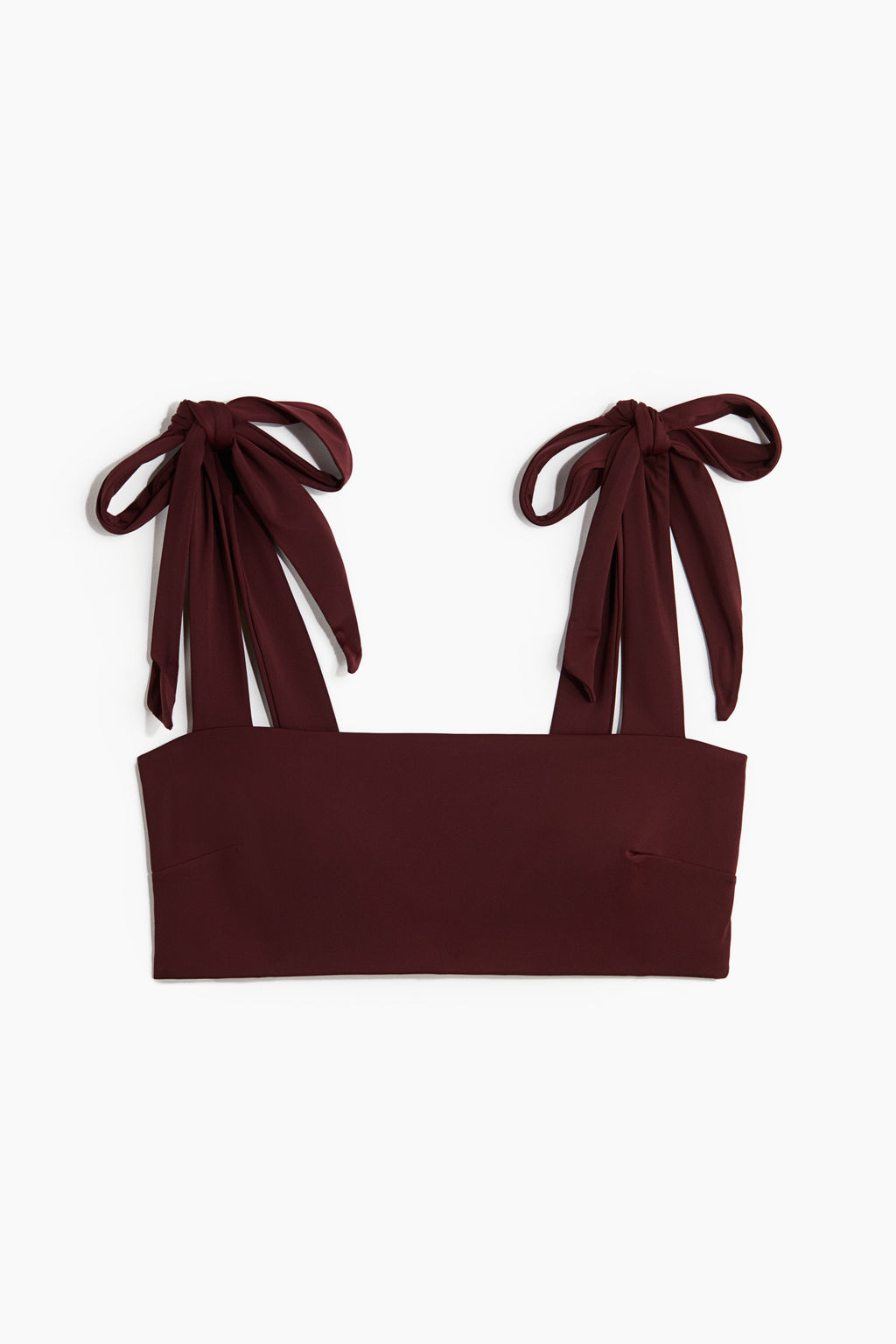 Top de bikini con tirantes de lazo y relleno