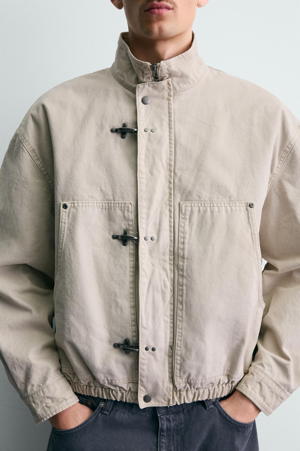 CROPPED FIT FIREMAN CLASP JACKET - Zara фото 14