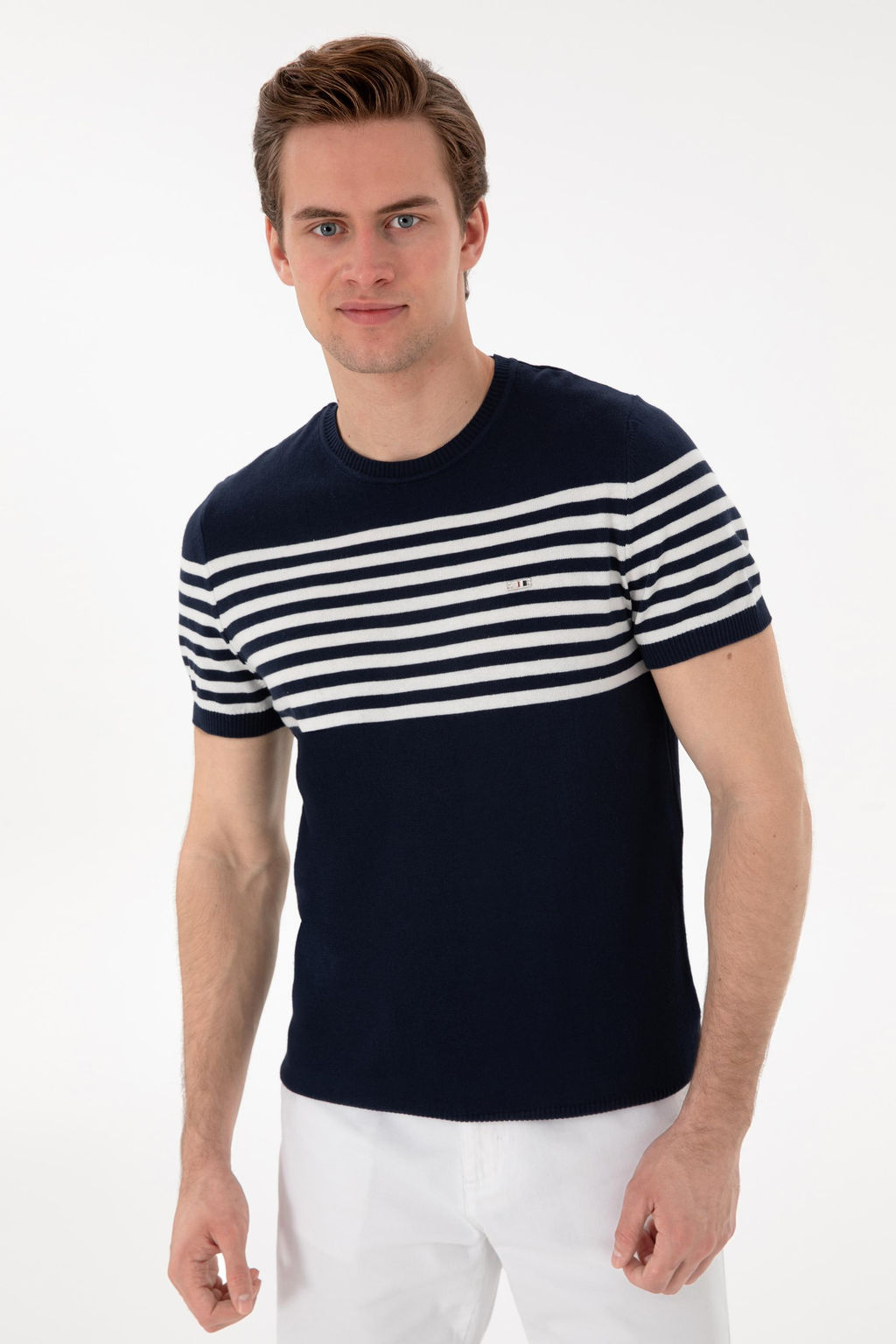 Erkek Slim Fit Bisiklet Yaka Lacivert Triko Ti__rt Sepette S_rpriz _ndirim - U.s. polo assn фото 3