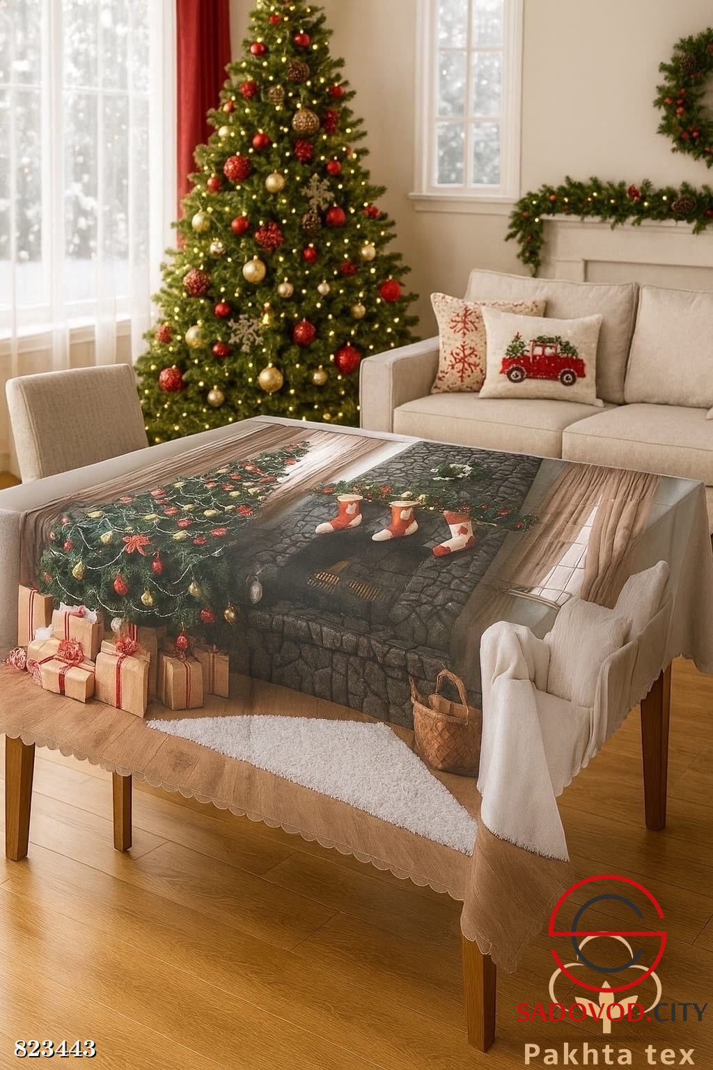 Новогодняя скатерть на стол