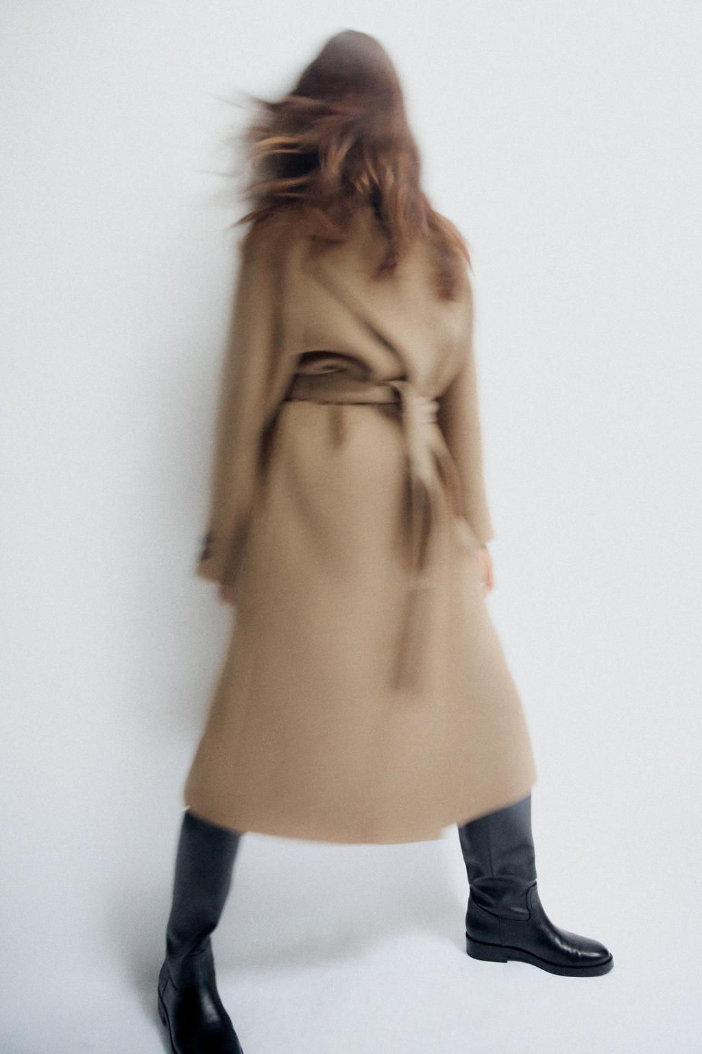 LONGLINE BELTED WOOL BLEND COAT - Zara фото 3