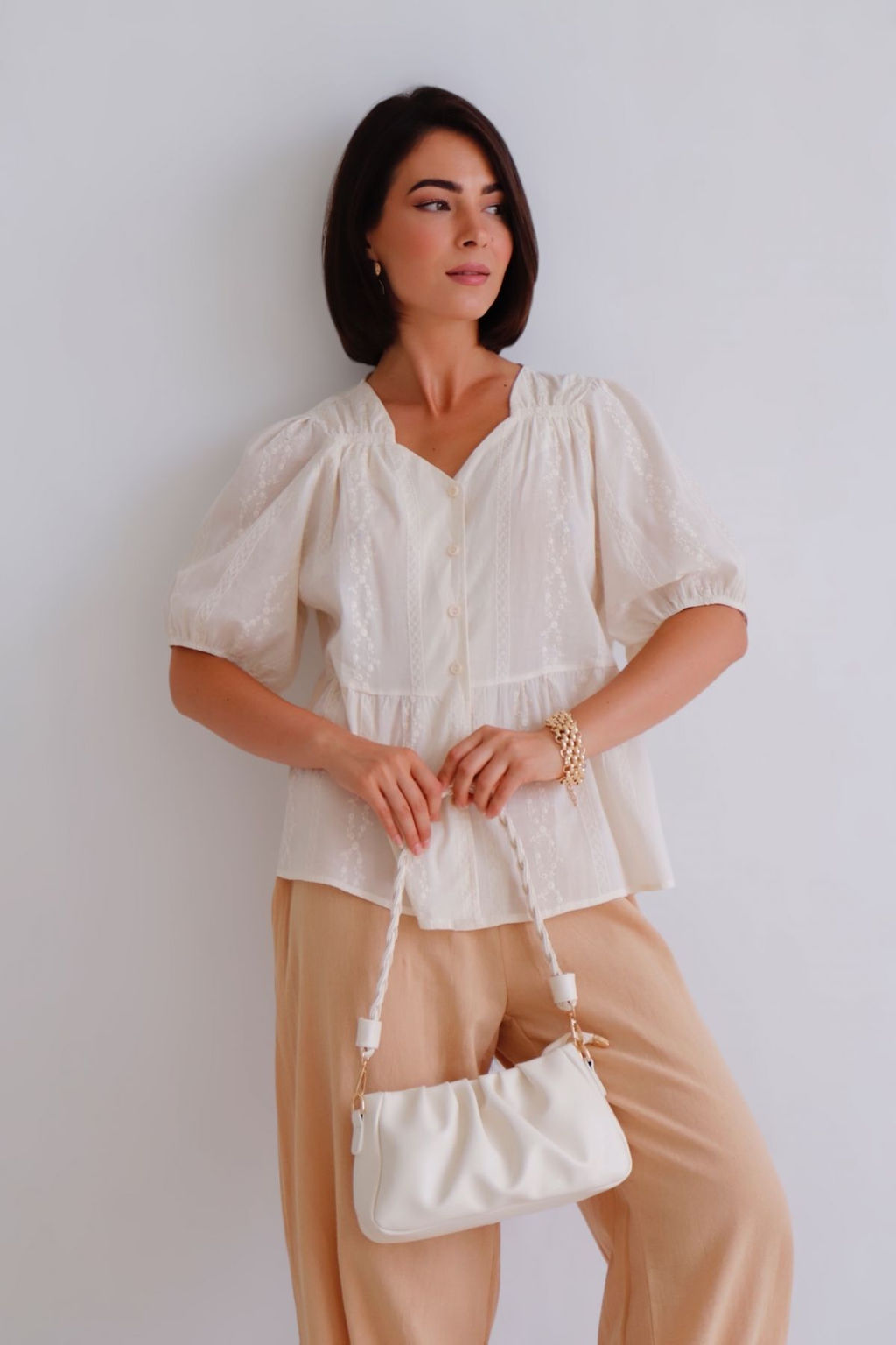 Martichelli Блуза кремовая  фото 4