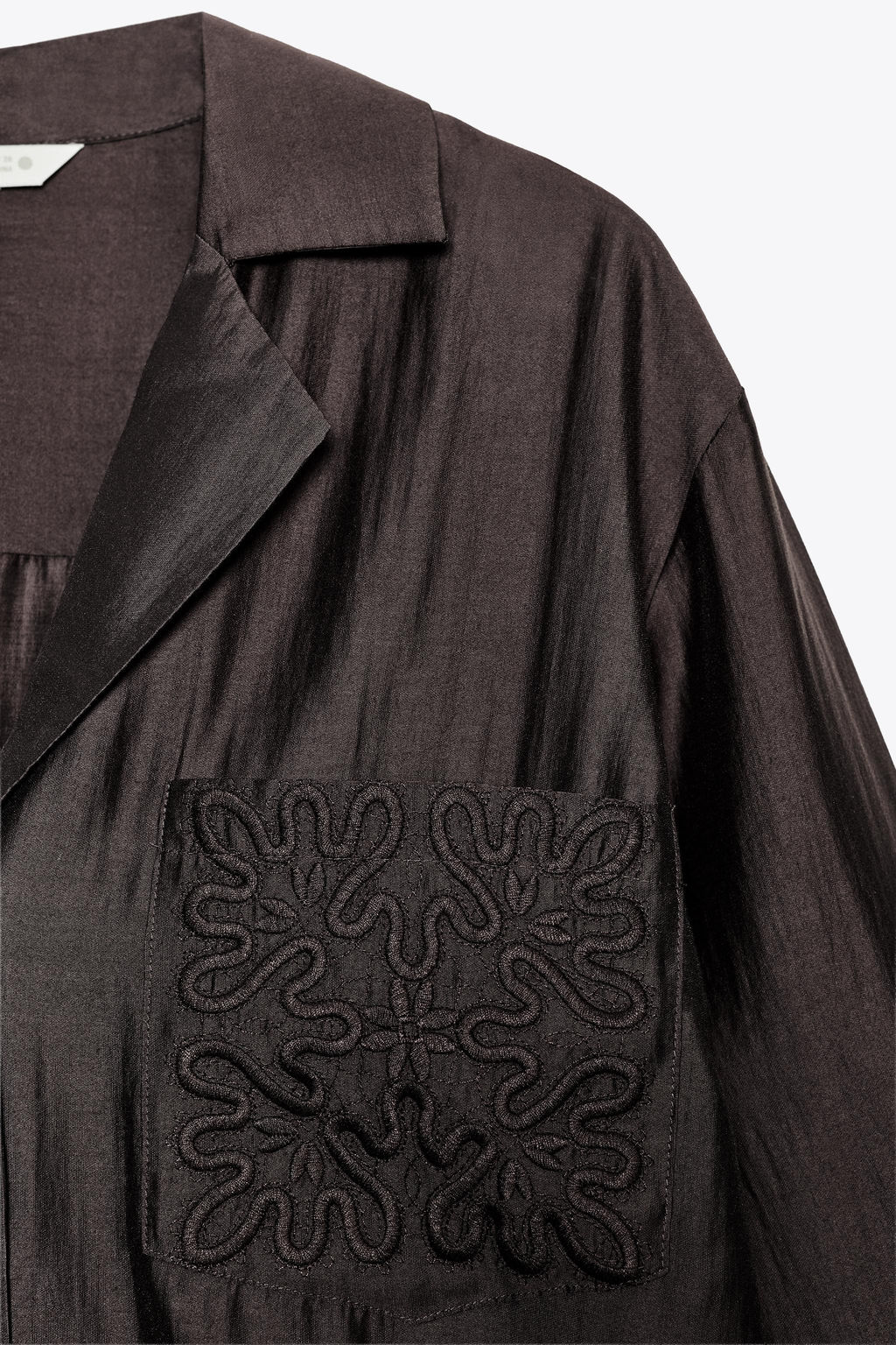 ZW COLLECTION EMBROIDERED POCKET SHIRT - Zara фото 9
