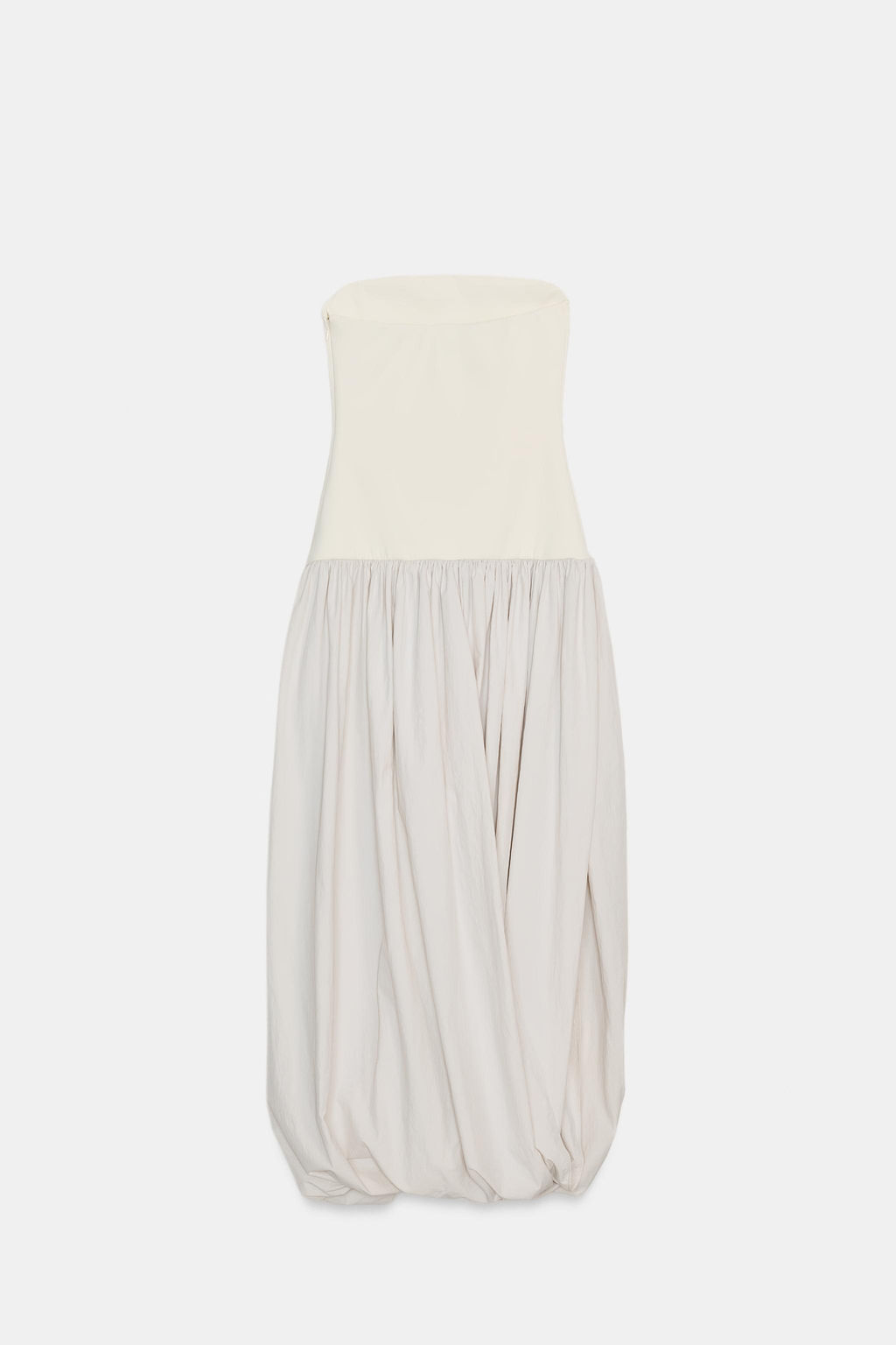 VESTIDO MIDI COMBINADO / Gris claro - Zara фото 7