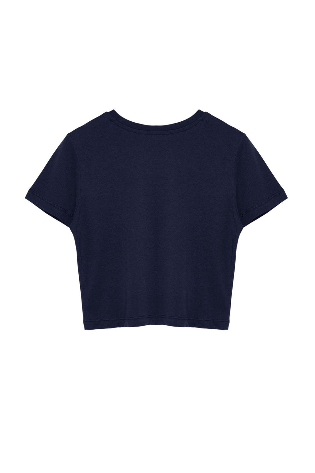 TRENDYOLMILLA Siyah %100 Pamuk Slogan Bask?l? Crop Bisiklet Yaka Orme T-Shirt TWOSS23TS00125  фото 19