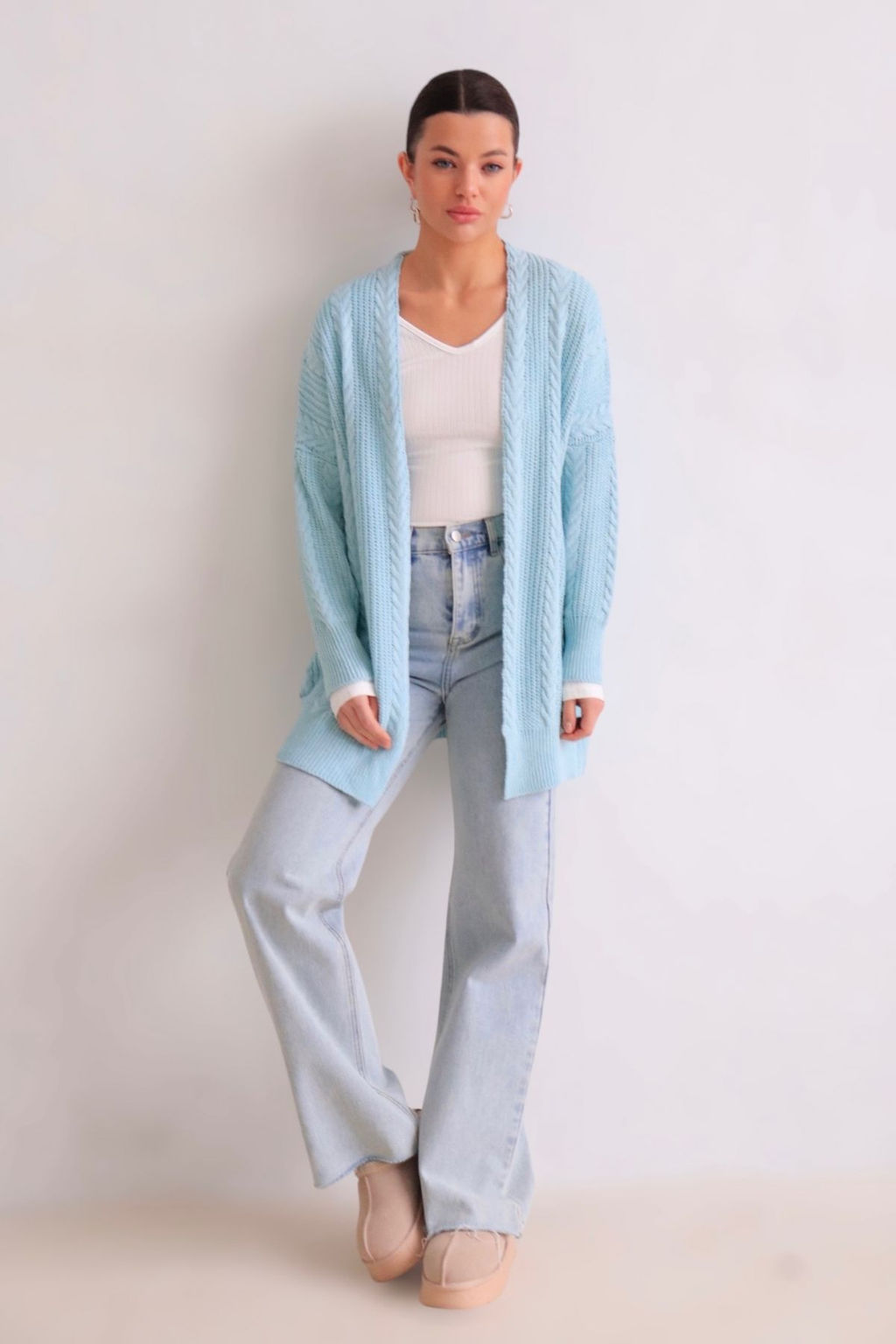 Martichelli Кардиган голубой с косами  фото 6