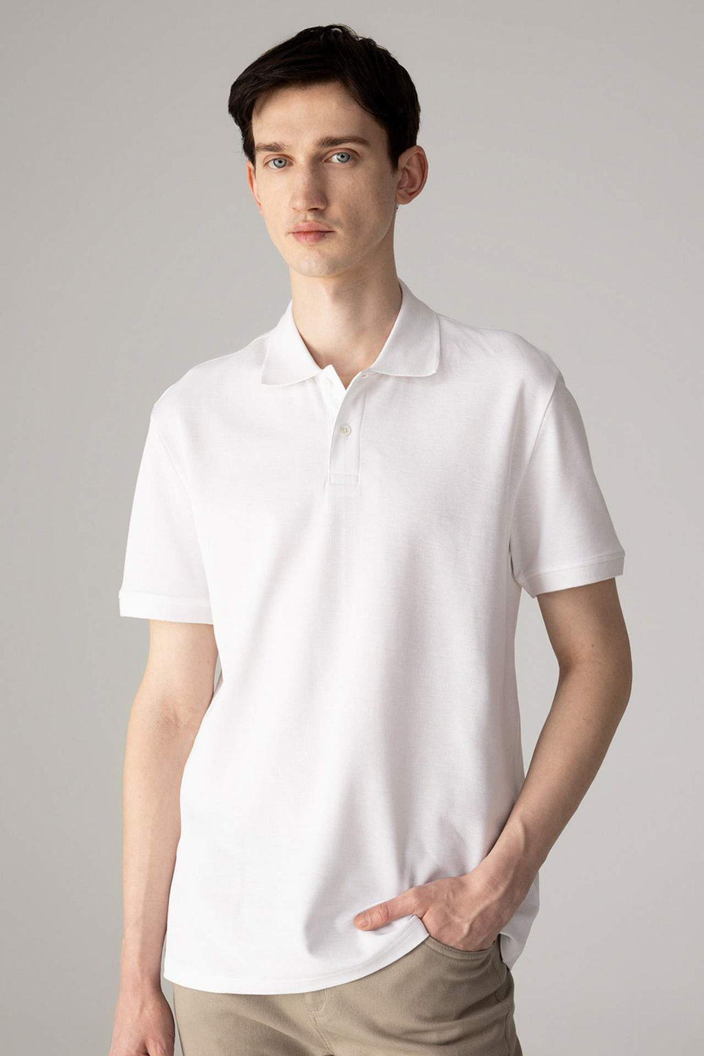 New Regular Fit K?sa Kollu Basic Duz Polo Tisort - Defacto фото 10