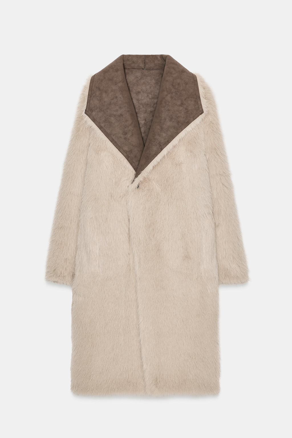 REVERSIBLE DOUBLE-FACED FAUX FUR COAT - Zara фото 9