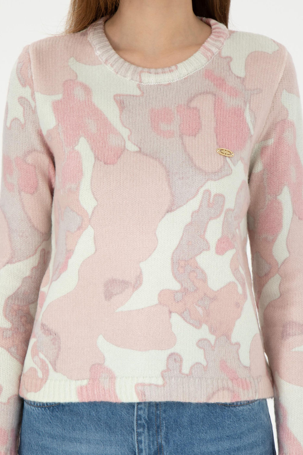 Женский свитер лососевого цвета с круглым вырезом Неожиданная скидка в корзине - U.s. polo assn фото 6