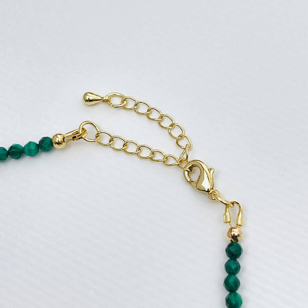 Бусы из Малахита со вставкой "Сердце" 40 см +