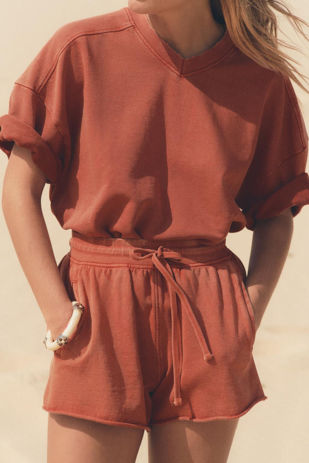 FADED-EFFECT FLEECE SHORTS - Zara фото 31