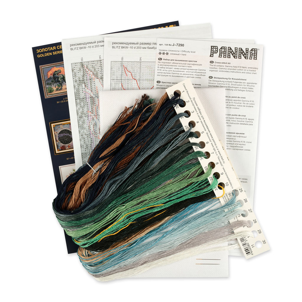 Набор для вышивания PANNA Золотая серия J-7290 Трицератопс 30 х 22 см