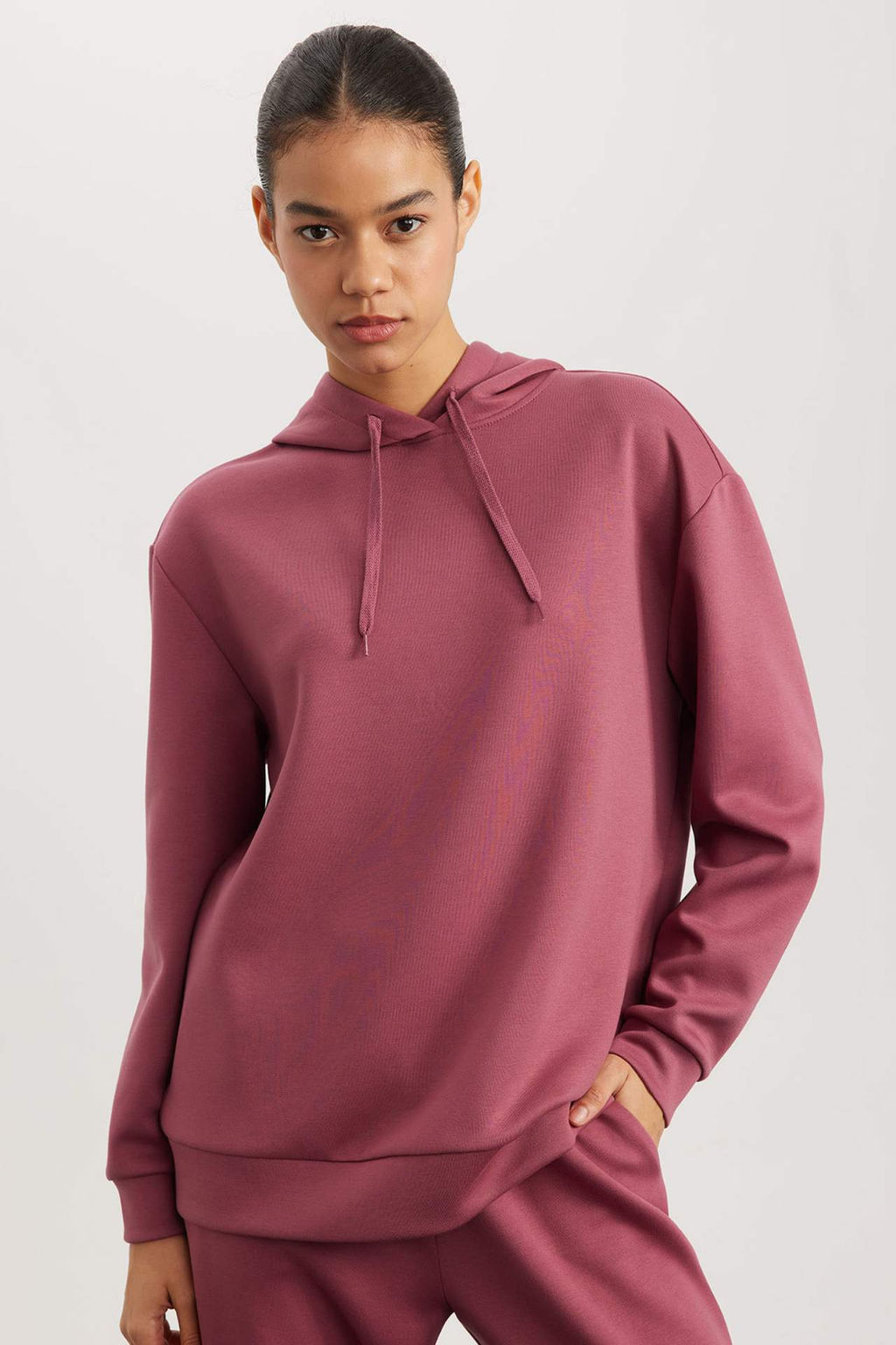 DeFactoFit Standart Fit Kapusonlu Bask?l? Skuba Dalg?c Kumas Sporcu Sweatshirt  фото 2