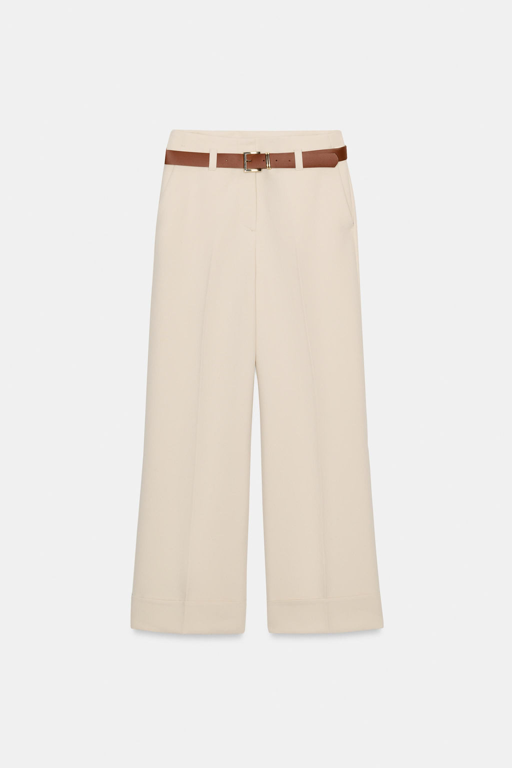 TROUSERS WITH TURN-UP CUFFS AND BELT - Zara фото 10
