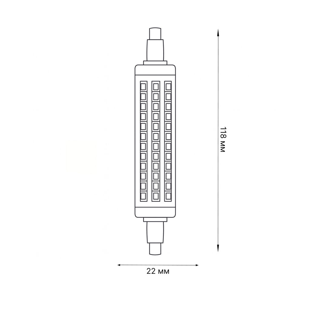 LED-J118-12W/WW/R7s/CL PLZ06WH Лампа светодиодная. Прозрачная. Теплый белый свет. Картон. ТМ Uniel.