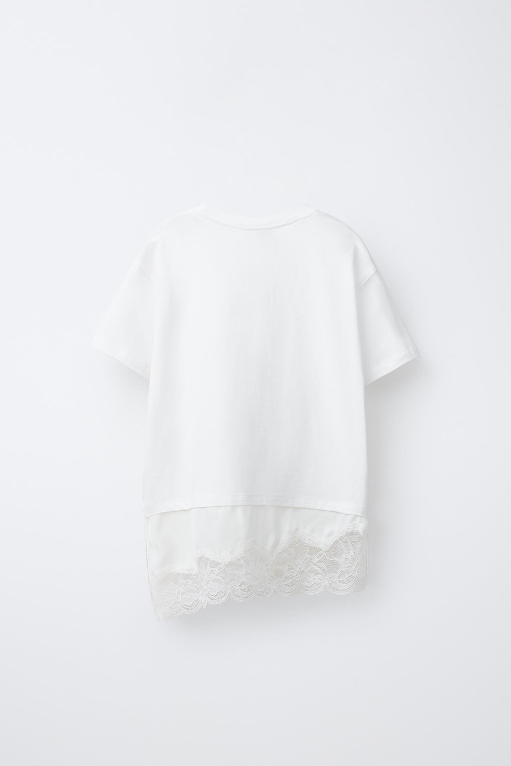 CAMISETA COMBINADA ENCAJE / Blanco - Zara фото 2