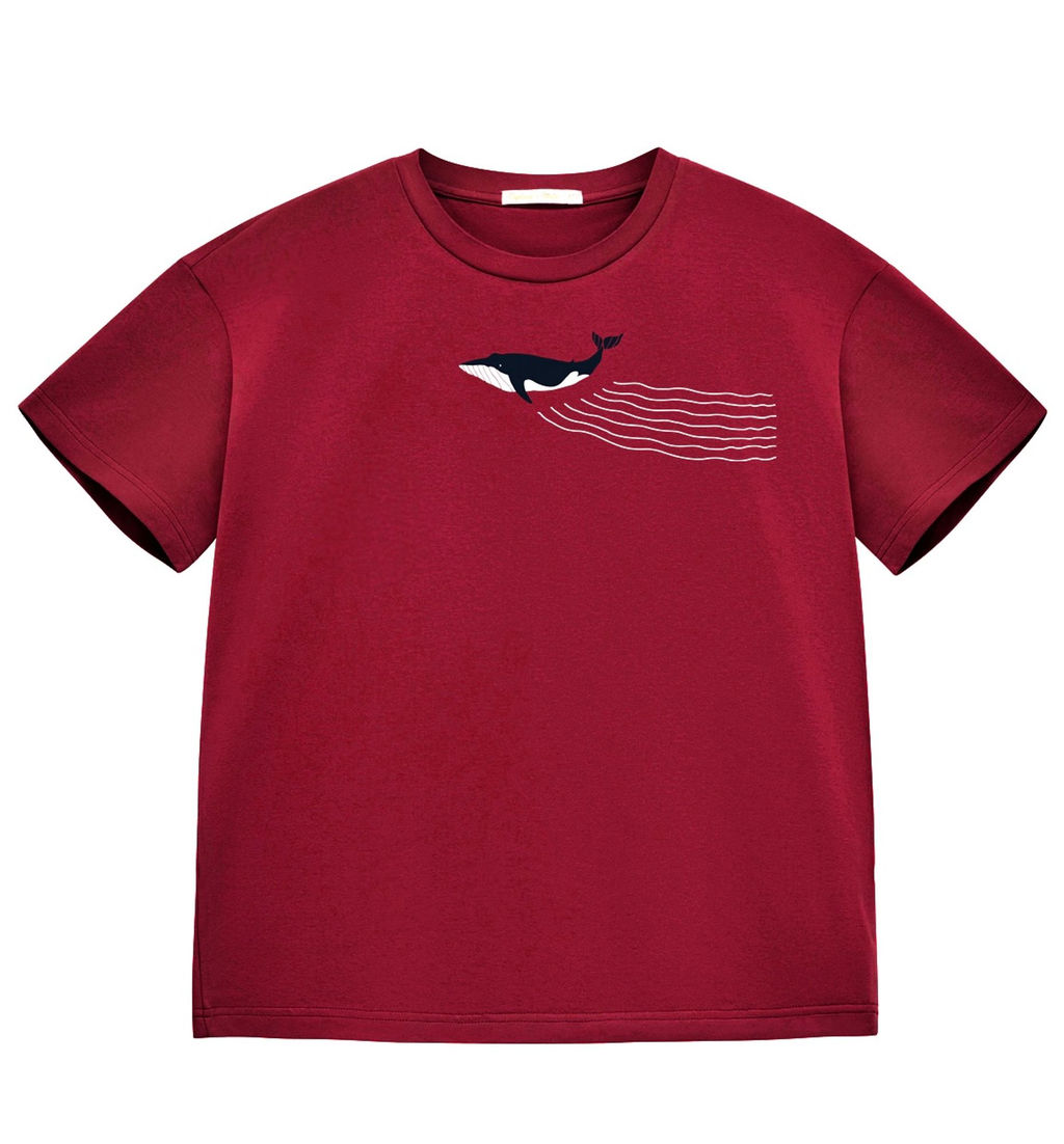 Футболка женская Whale Bordo - Captain's mate фото 4