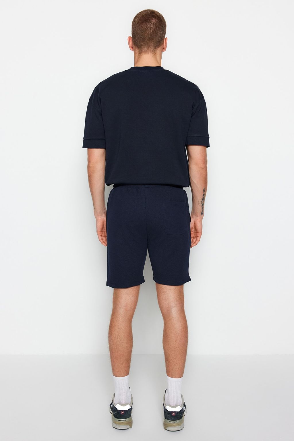 Lacivert-Bej Regular Kordonlu 2 Li Paket Sort & Bermuda TMNSS23SR00076