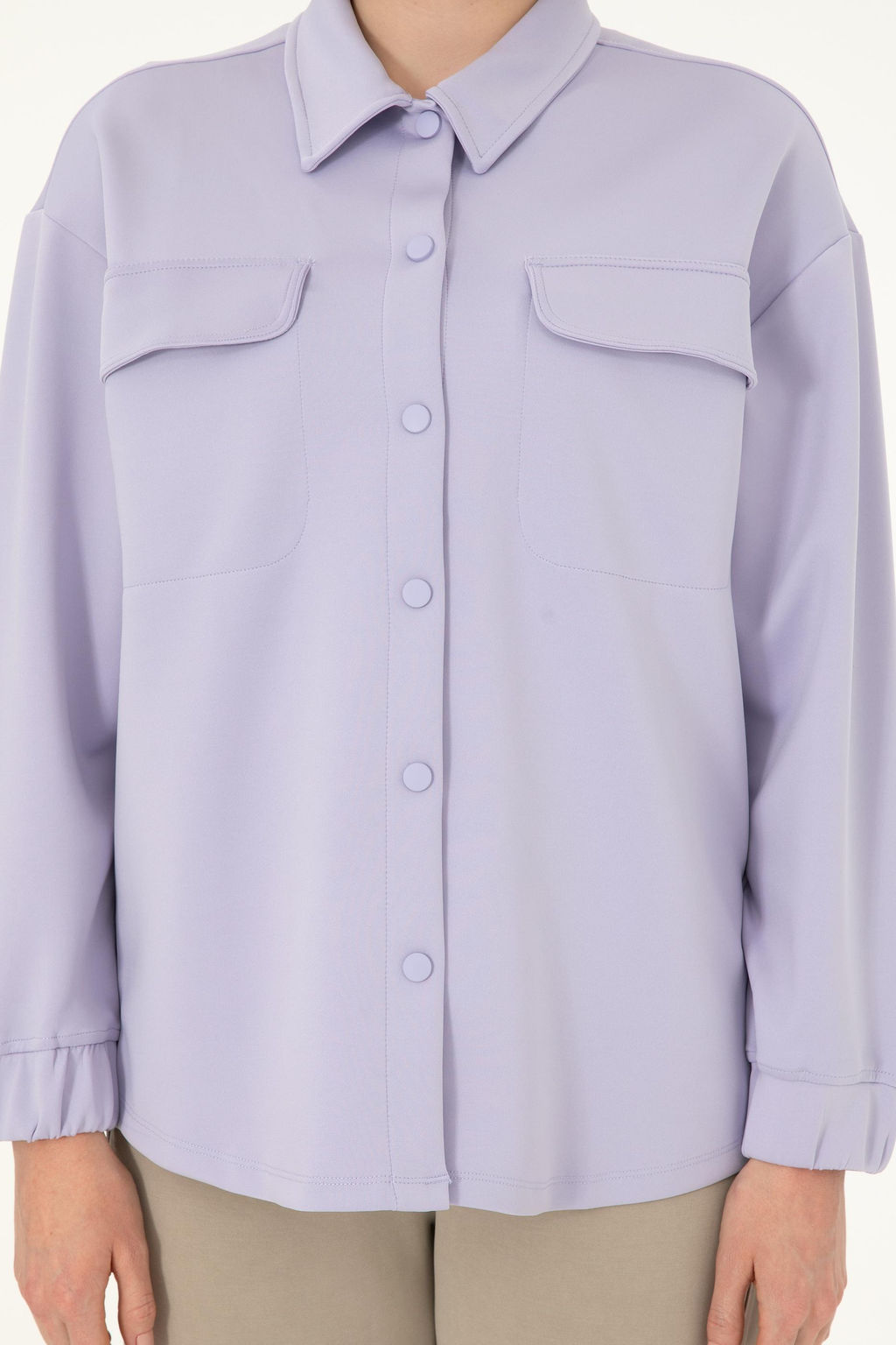 Женская сиреневая трикотажная рубашка Неожиданная скидка в корзине - U.s. polo assn фото 13