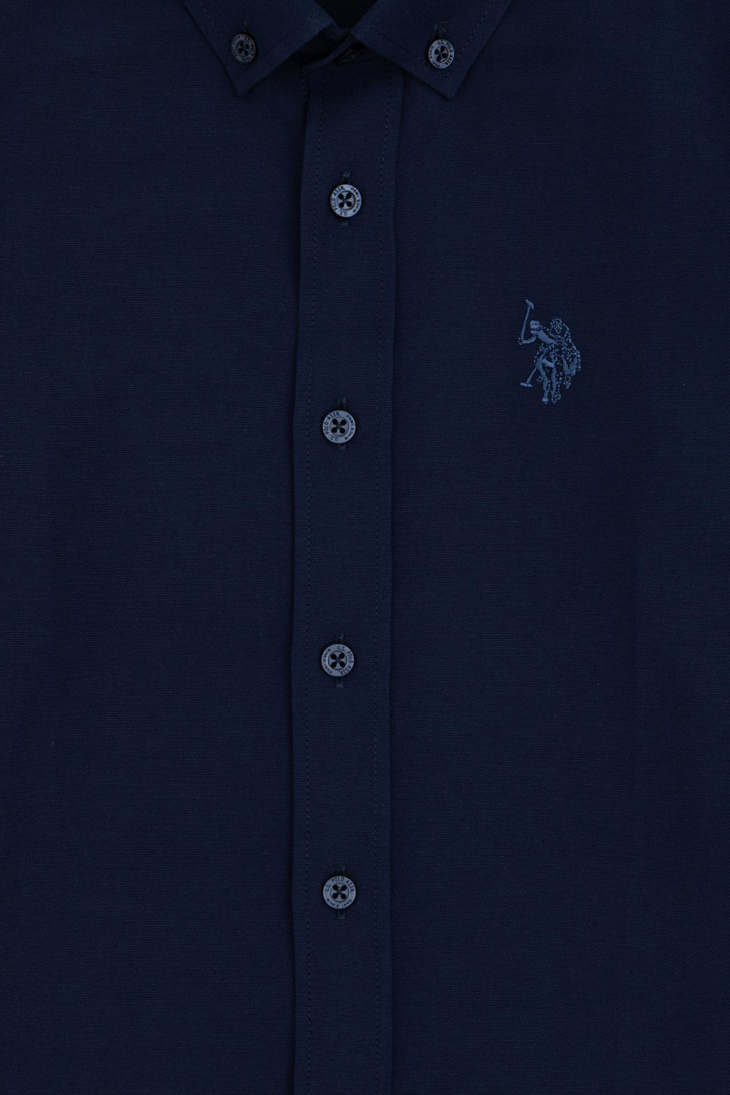 Темно-синяя базовая рубашка с длинным рукавом для мальчика - U.s. polo assn фото 3