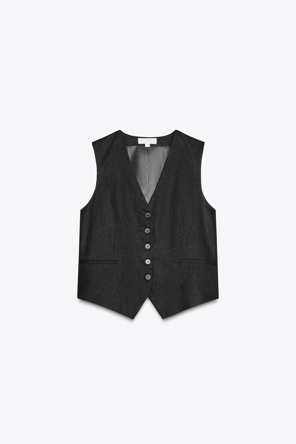 LINEN BLEND TAILORED WAISTCOAT - Zara фото 9