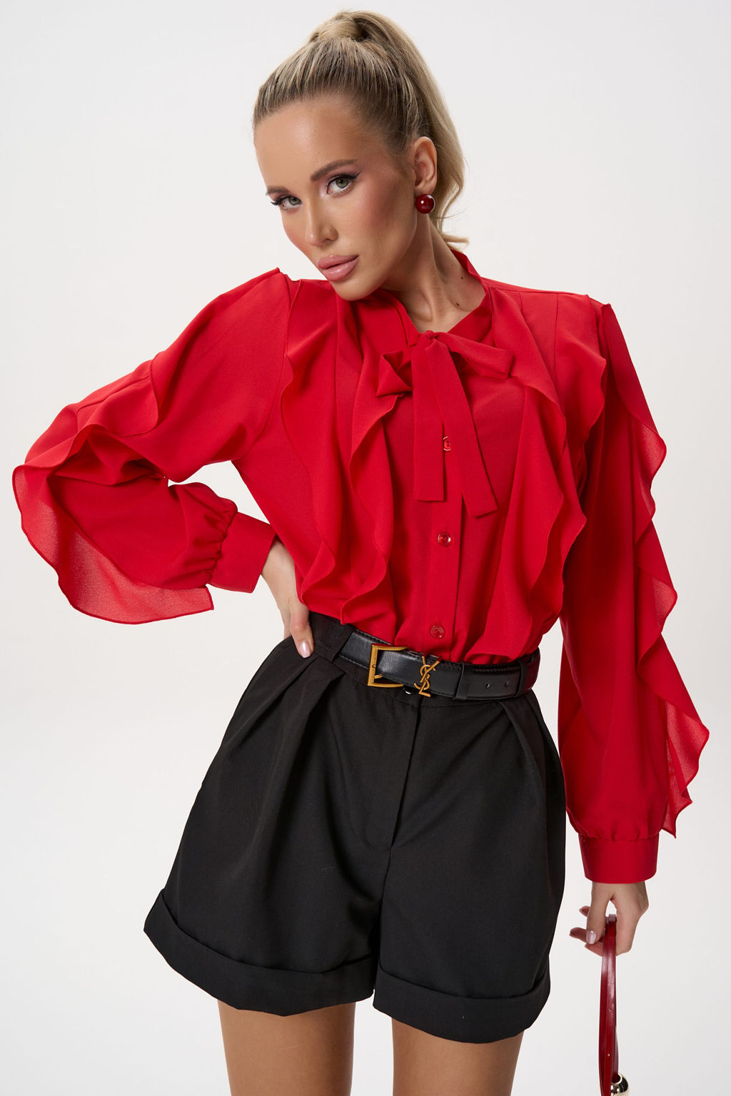 Рубашка Кристл (красный) - Эльза фото 12