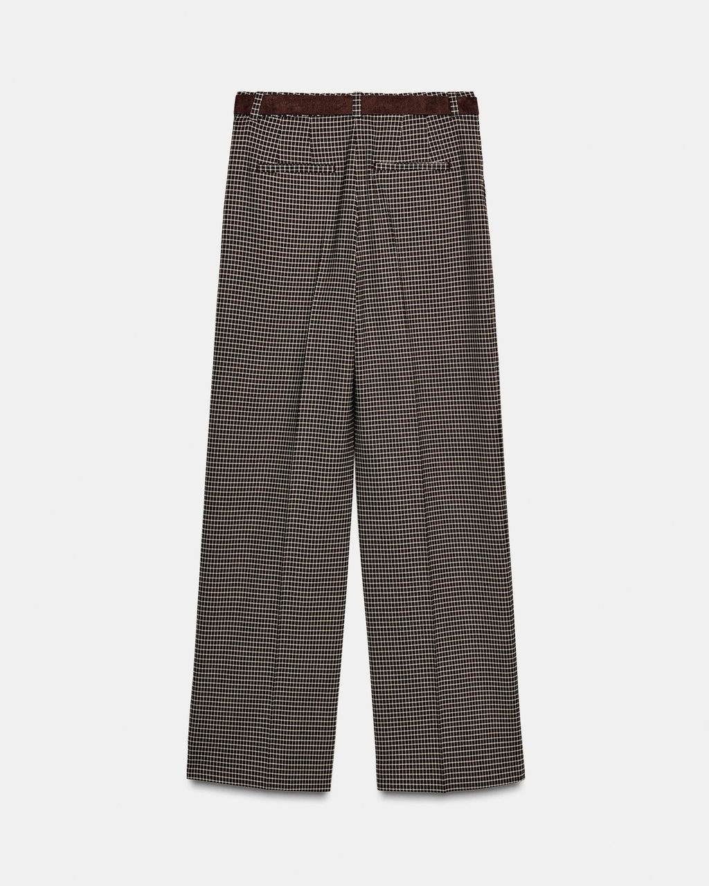 STRAIGHT CHECK TROUSERS WITH BELT - Zara фото 7