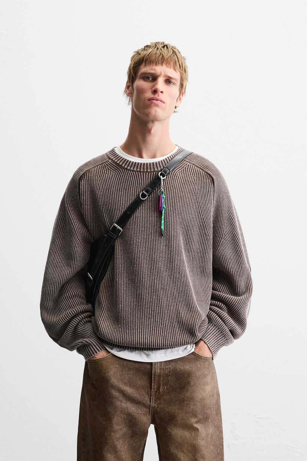 FADED TEXTURED SWEATER - Zara фото 11