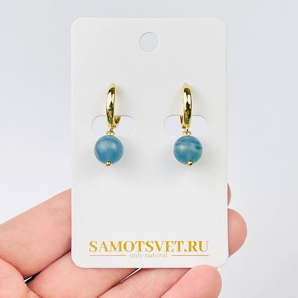 Серьги из карибского Кальцита