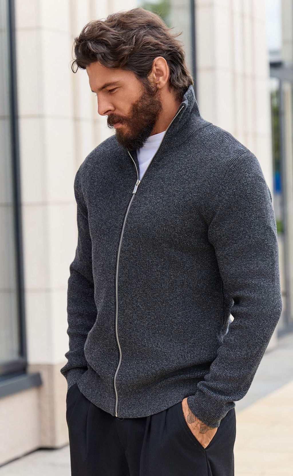 Кардиган F511-1551 d.grey melange