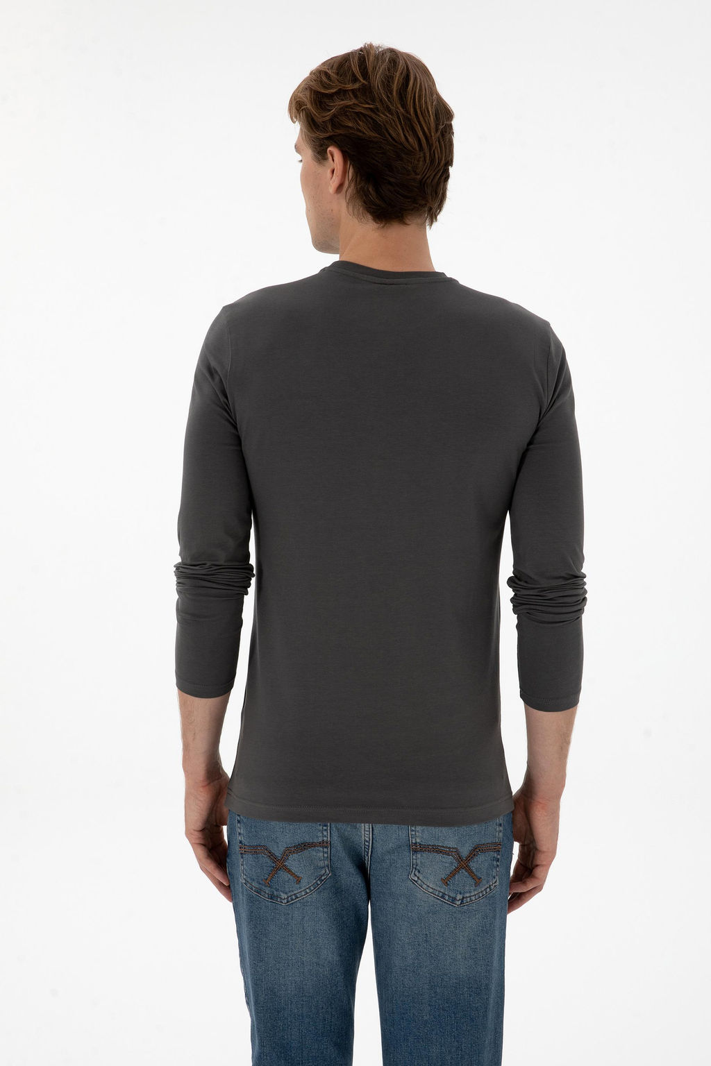 Erkek Gri Basic Sweatshirt Sepette S_rpriz _ndirim - U.s. polo assn фото 5