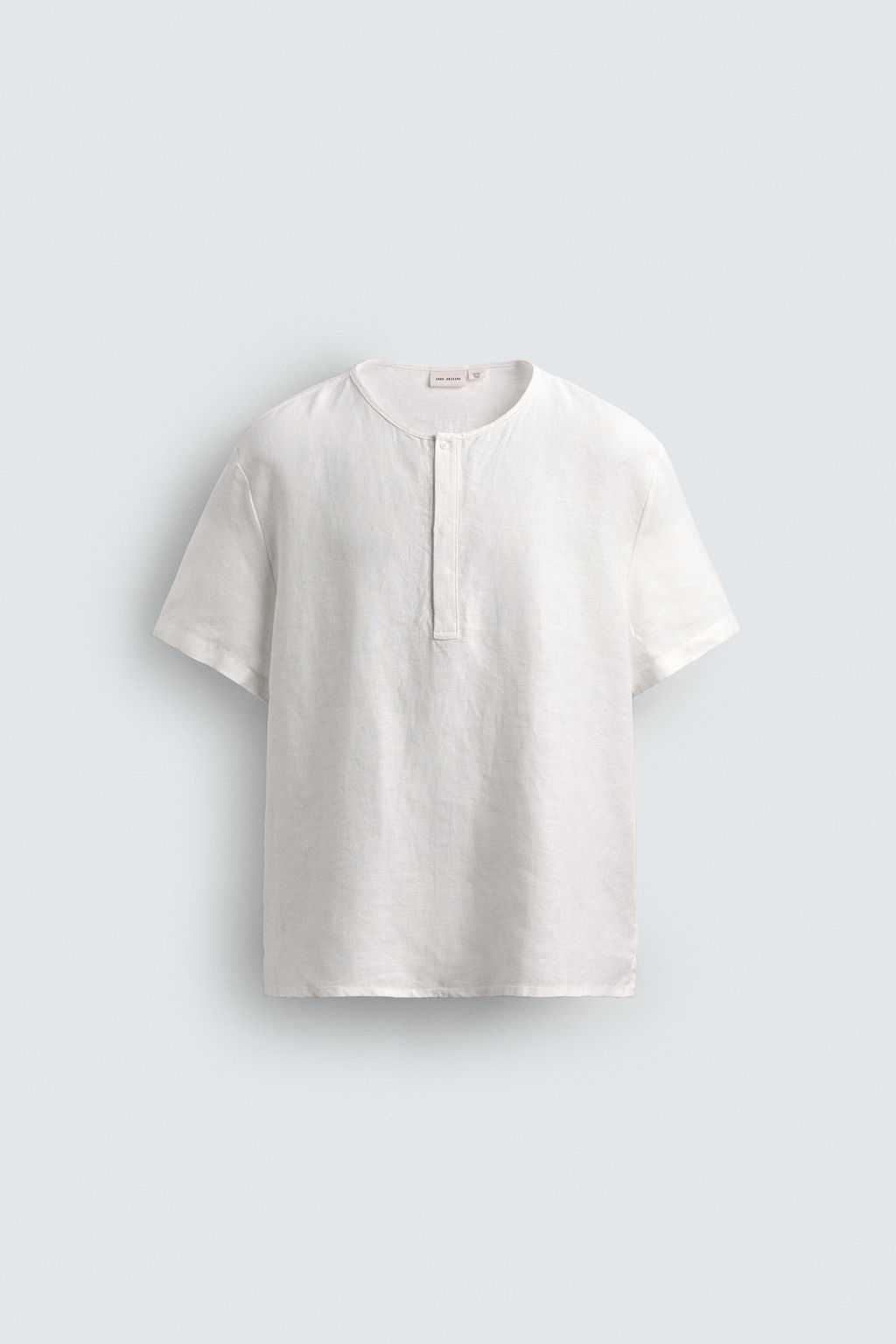 CAMISA CUELLO PANADERO MANGA CORTA 100% C??AMO / Blanco - Zara фото 7